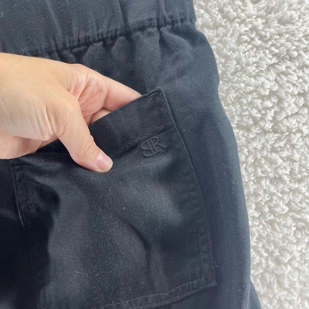 Banana‎ Republic Pants Women's Small Linen Blend Black Tapered Coastal Chic